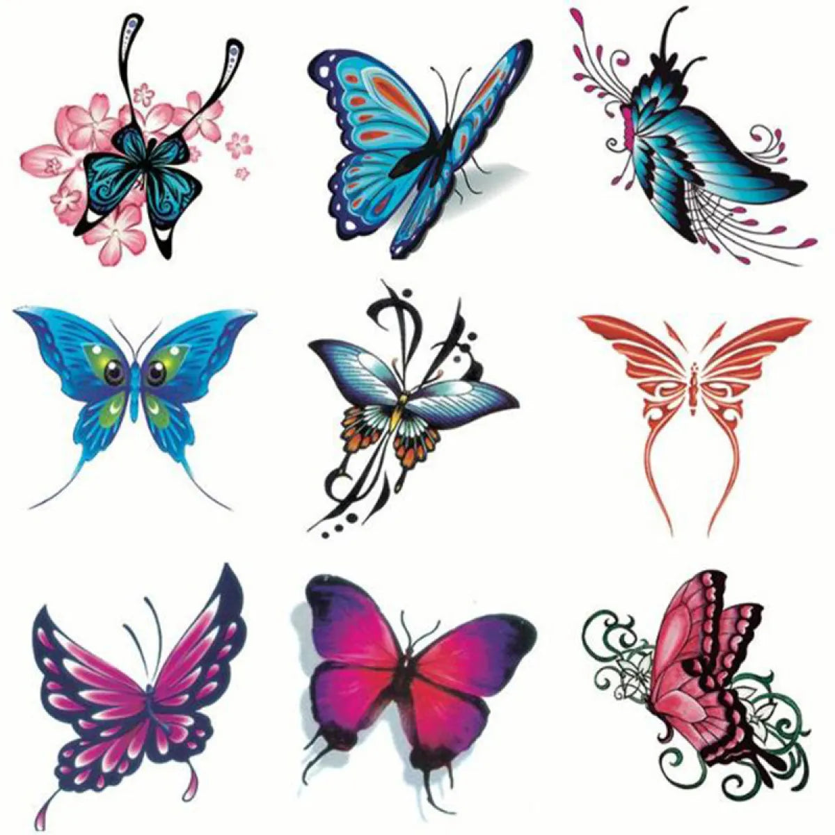 InkBloom™ Waterproof Fashion Tattoo Sticker Set (Flowers & Butterflies)