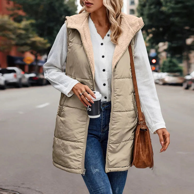 CosyHood™ Double-Sided Cotton Hooded Vest Jacket