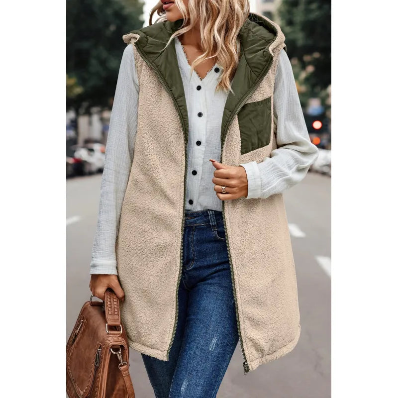 CosyHood™ Double-Sided Cotton Hooded Vest Jacket