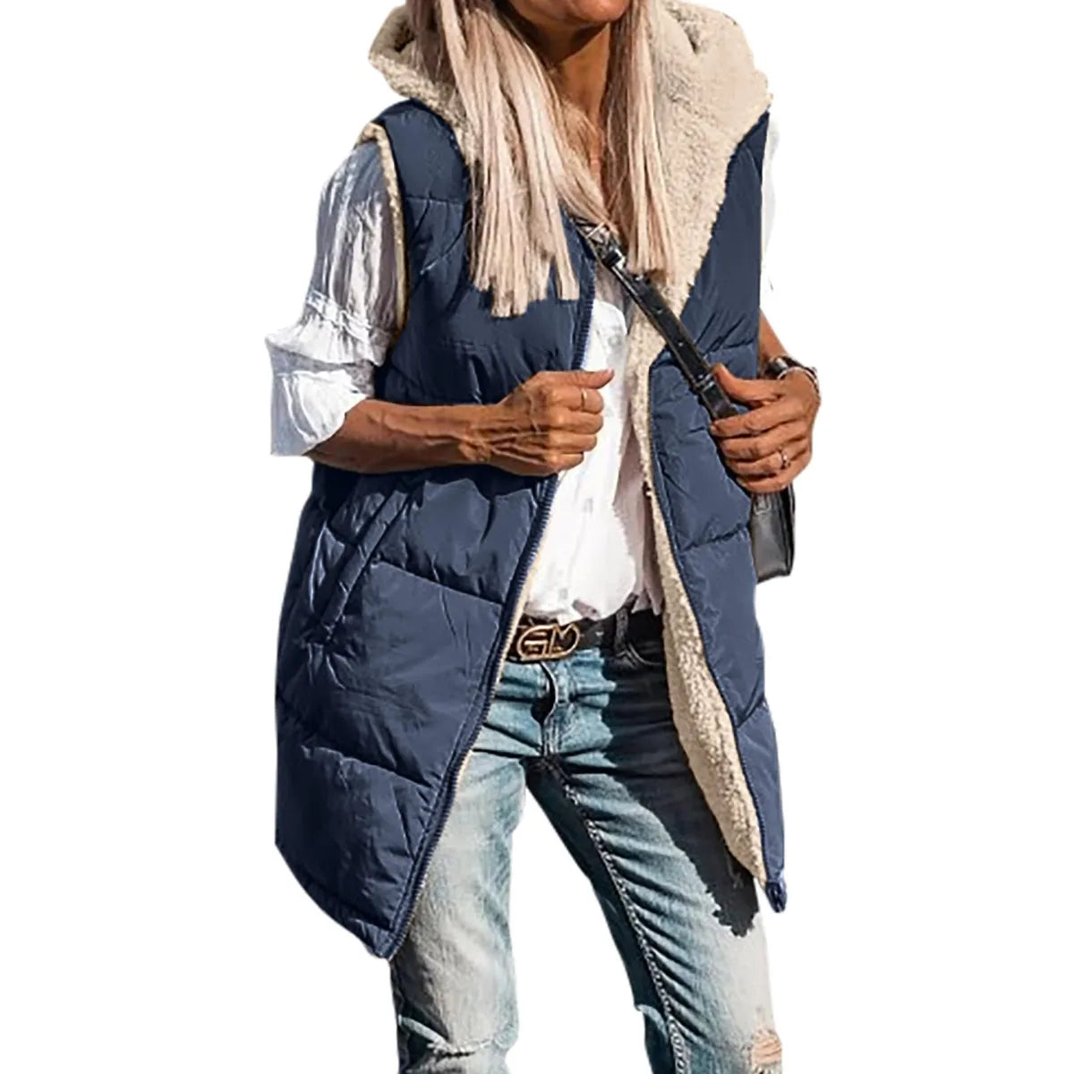 CosyHood™ Double-Sided Cotton Hooded Vest Jacket