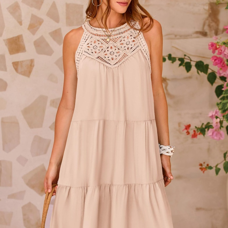 👗 EleganceFlow™ High-Waist Sleeveless Maxi Dress