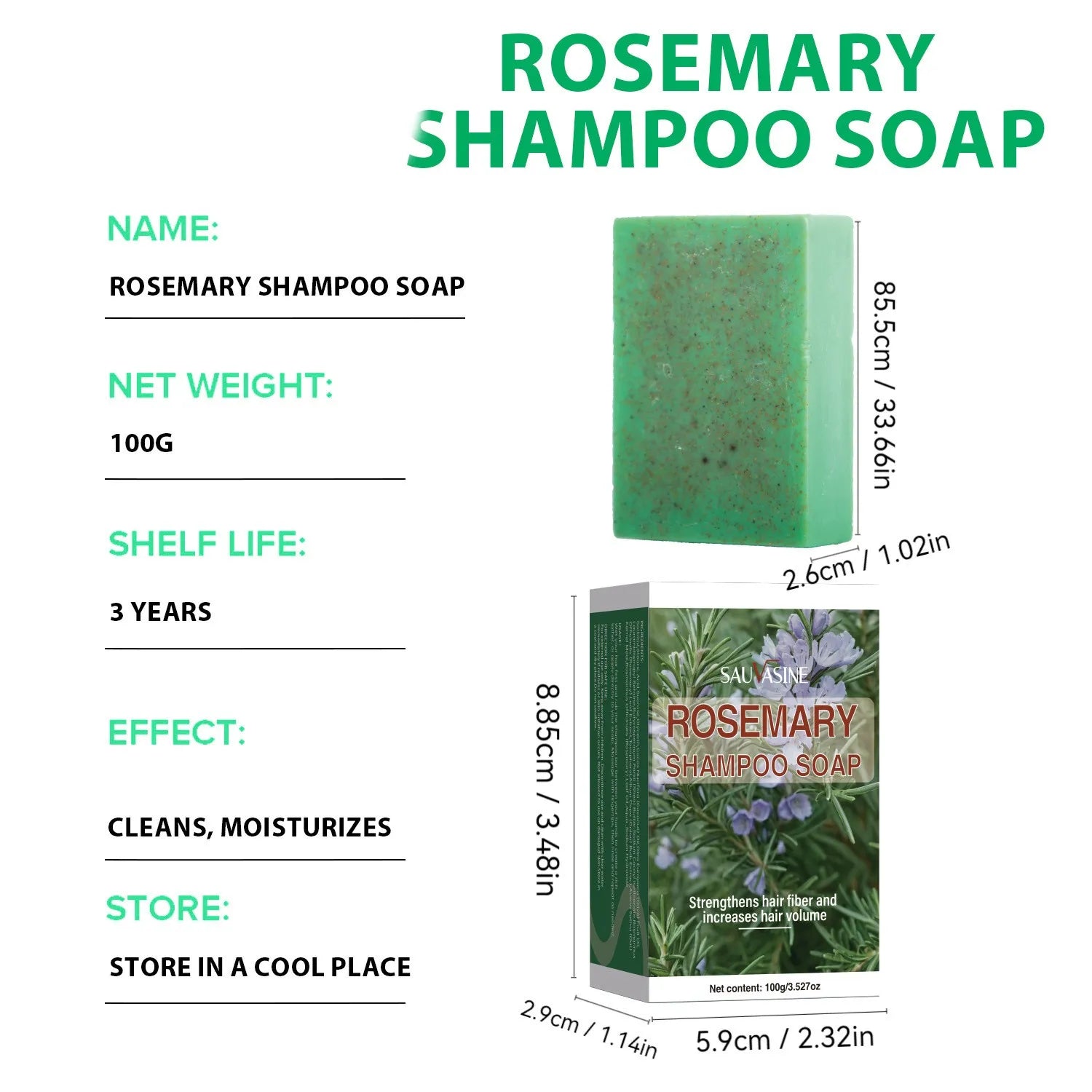 HerbaShine™ Rosemary Herbal Shampoo Soap