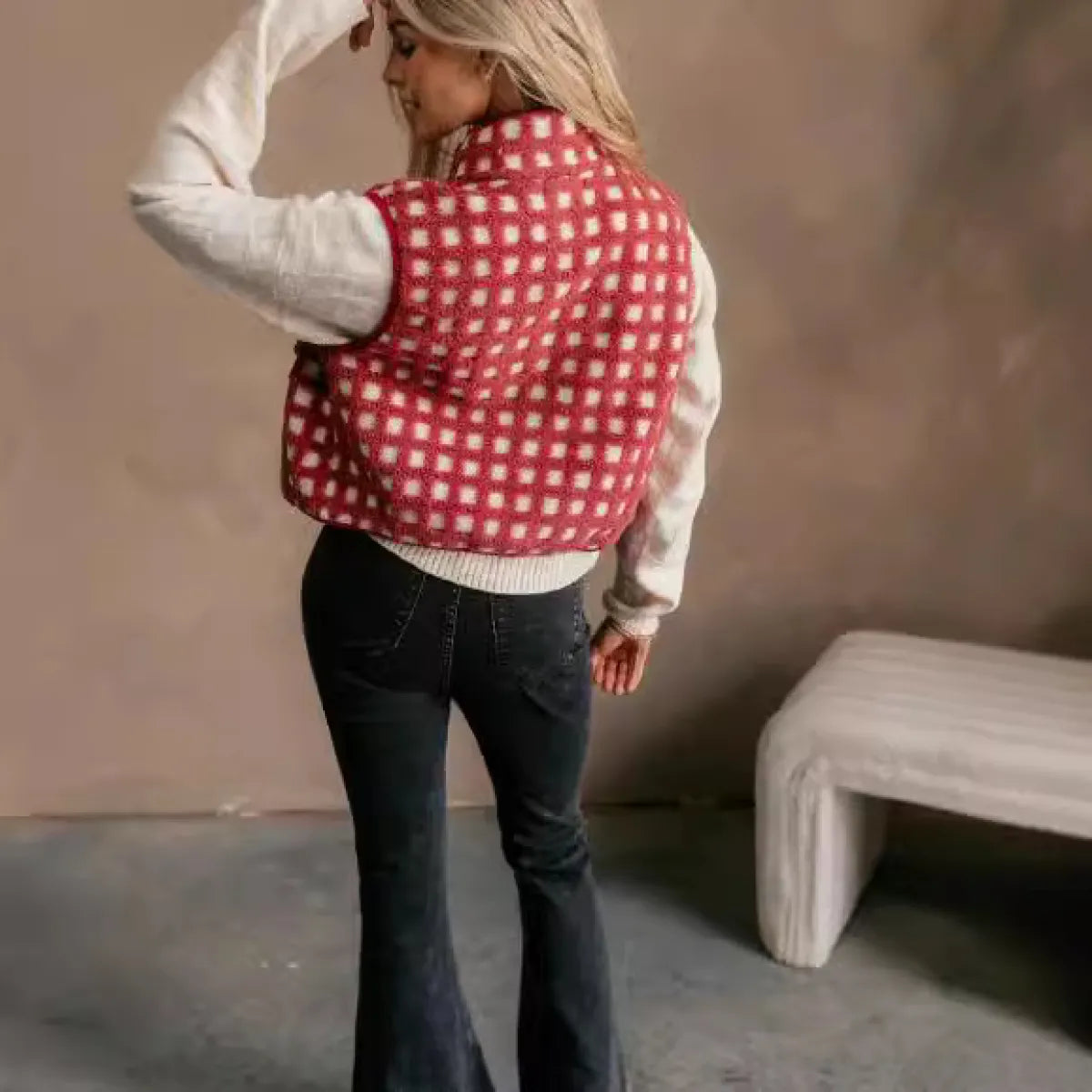 PlushChic™ Women’s Stand-Up Collar Sleeveless Vest