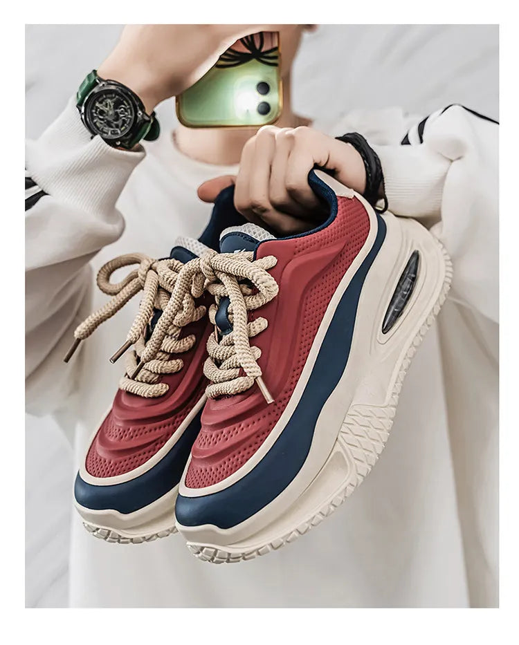 StrideFlex™ Men's Leather Platform Cool Shoes