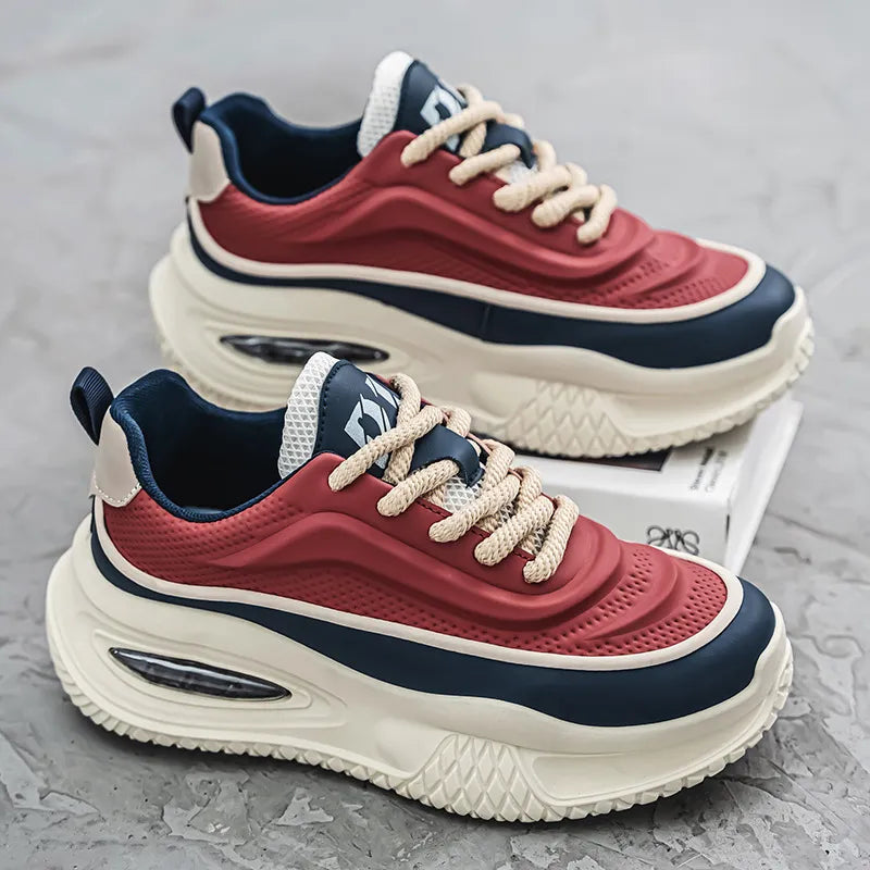 StrideFlex™ Men's Leather Platform Cool Shoes