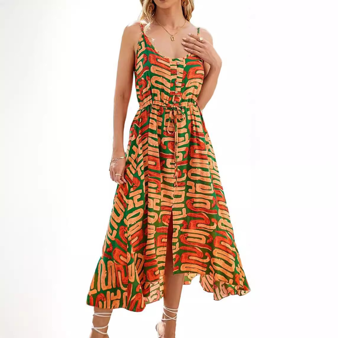 🌻 Elegant V-Neck Mid-Length Dress — In Bloom, On Point, and Always Ready