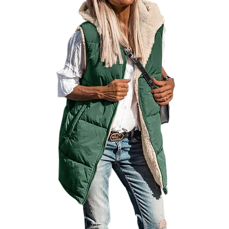CosyHood™ Double-Sided Cotton Hooded Vest Jacket
