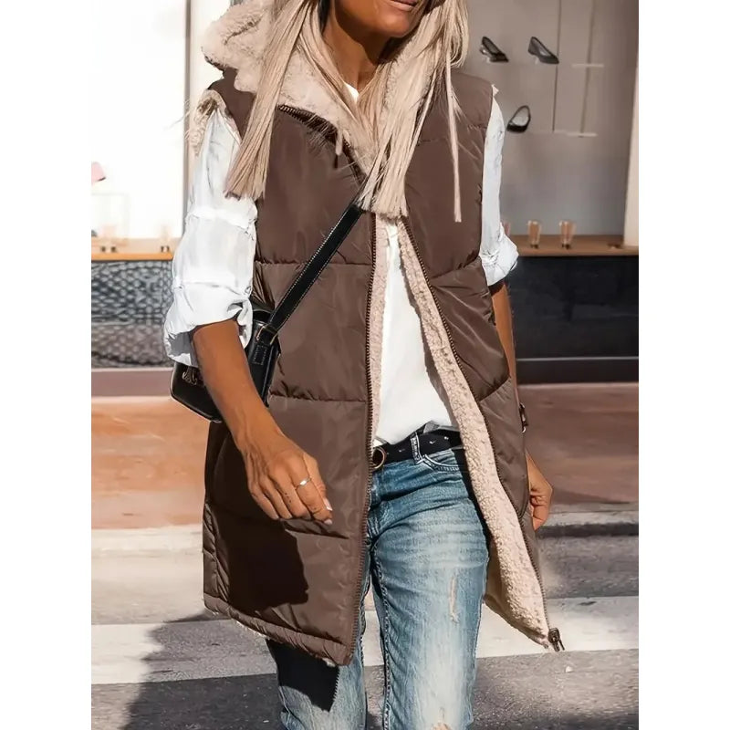 CosyHood™ Double-Sided Cotton Hooded Vest Jacket