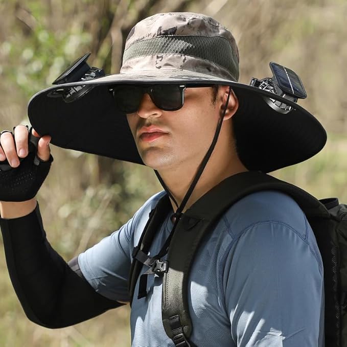 🧢 Stay Cool & Protected with the Solar-Powered Fan Hat! ☀️💨