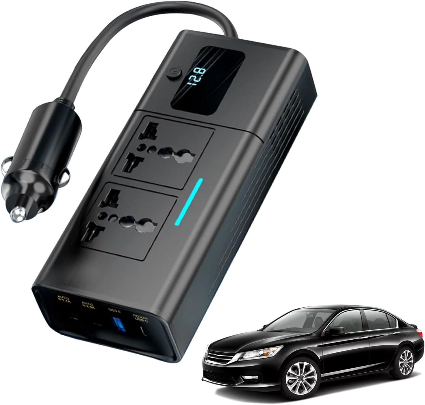 β‘ 200W Car Power Inverter β Stay Powered On-the-Go! β‘