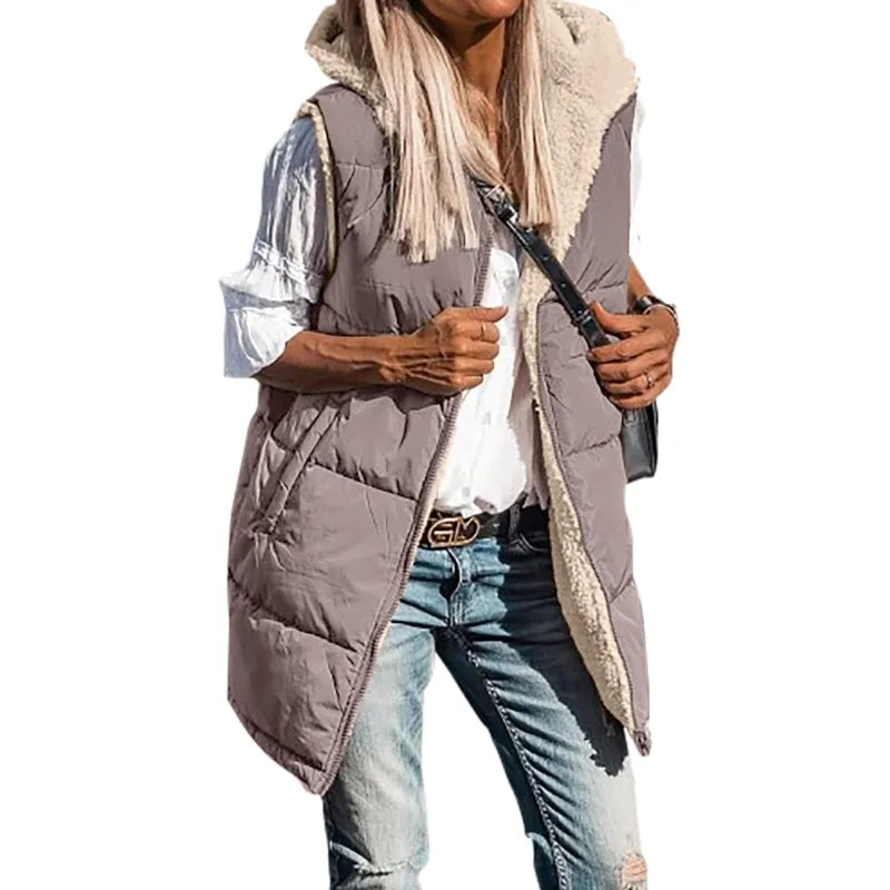CosyHood™ Double-Sided Cotton Hooded Vest Jacket