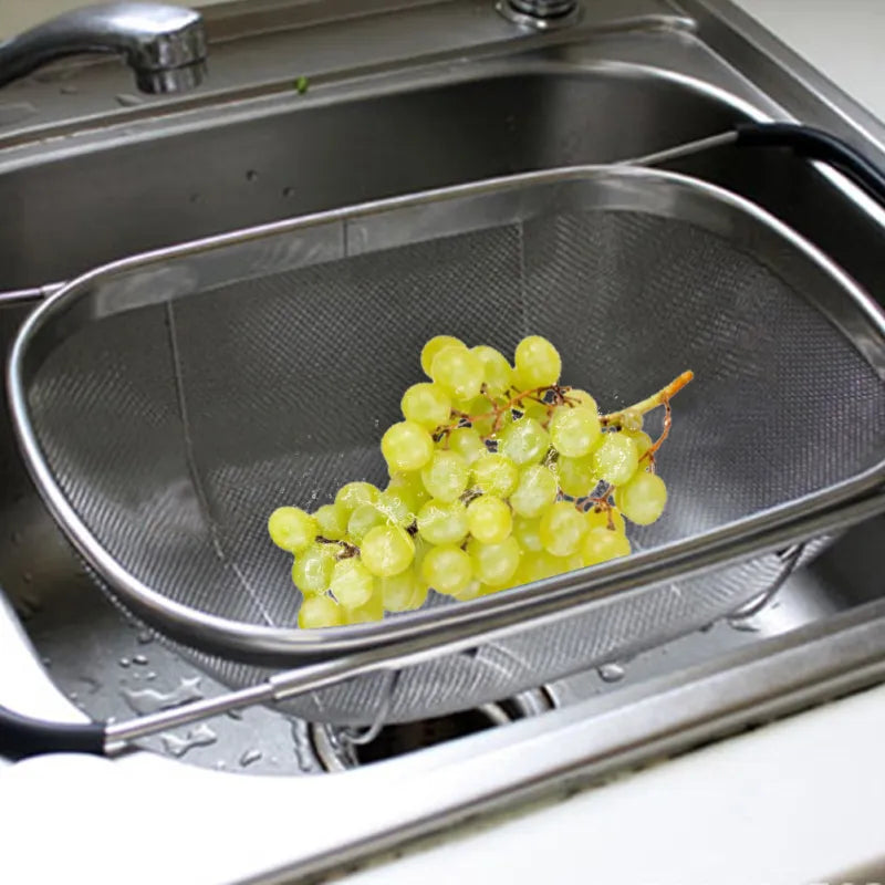 Upgrade Your Kitchen Efficiency with the Stainless Steel Collapsible Sink Drain Basket!