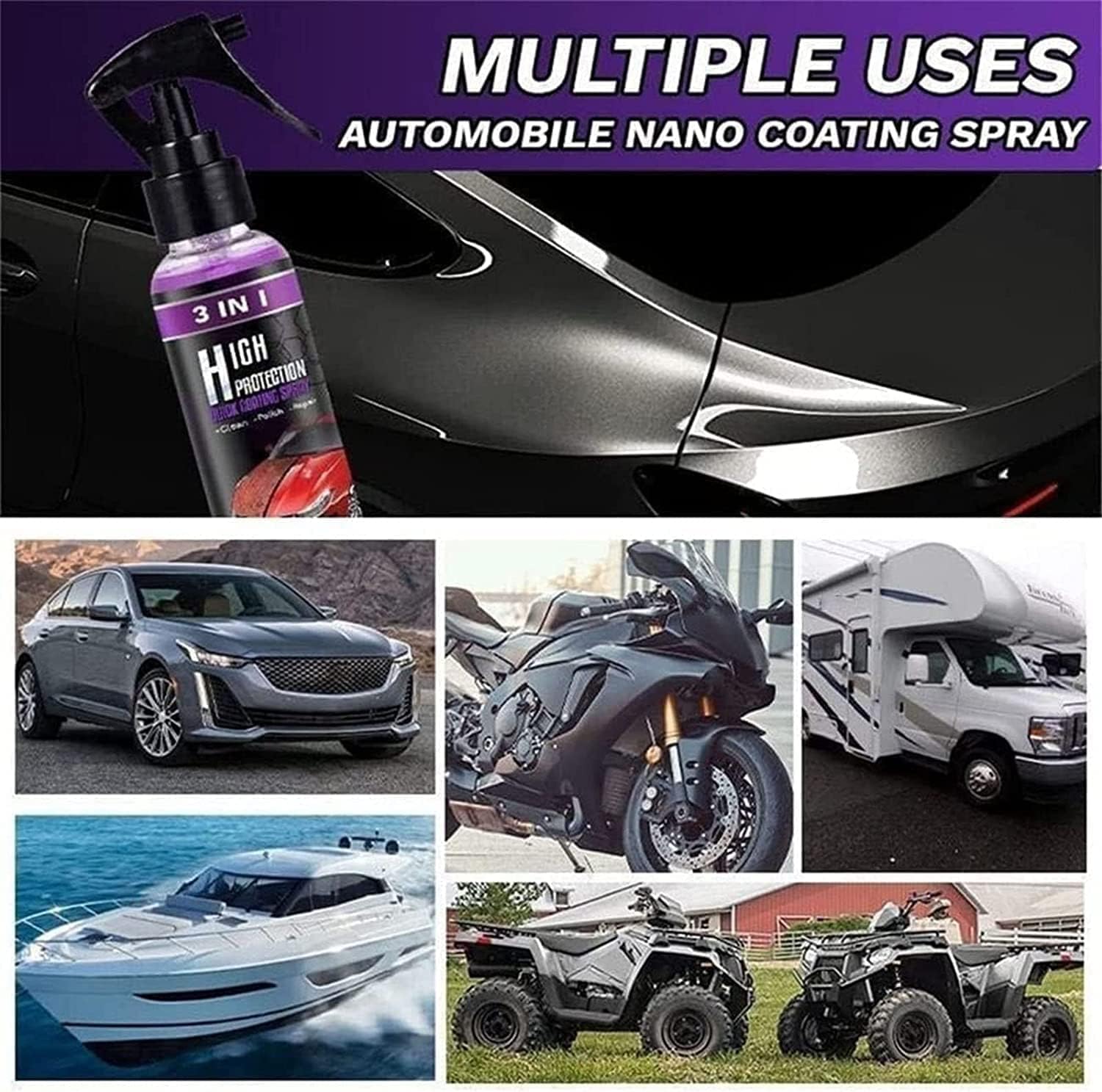 🚗✨ 3-in-1 High Protection Fast Car Paint Spray – Shine & Protect in Seconds! ✨🚗