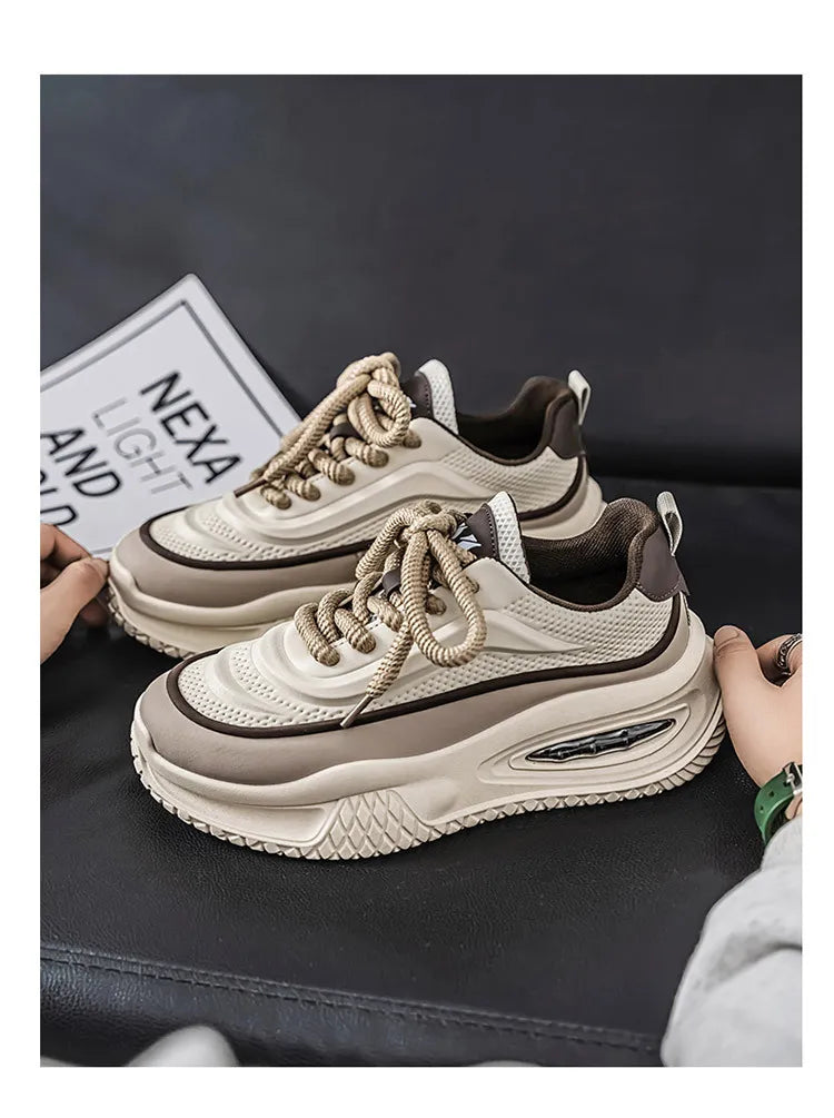 StrideFlex™ Men's Leather Platform Cool Shoes