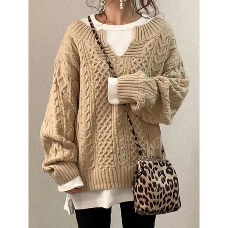 KnitLoom™ Linen Pattern Casual Sweater