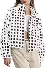 ChaleurÉlégante™ Women’s Plaid Zip-Up Winter Fleece Jacket
