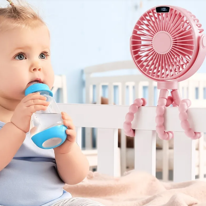 🌀 The CUTEST & Most Practical Mini Stroller Fan for Your Baby! 🍼