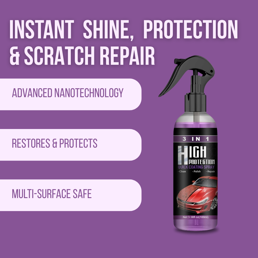 🚗✨ 3-in-1 High Protection Fast Car Paint Spray – Shine & Protect in Seconds! ✨🚗