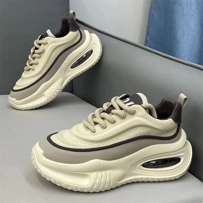 StrideFlex™ Men's Leather Platform Cool Shoes