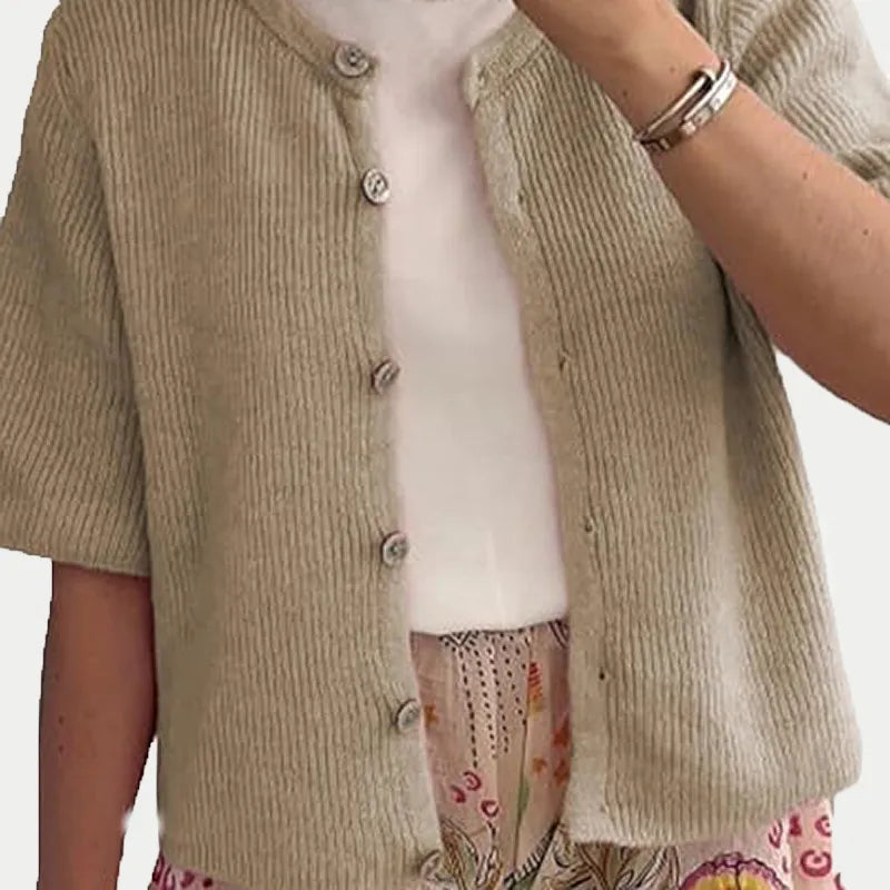 ButtonEase™ Women’s Half-Open Collar Casual Cardigan