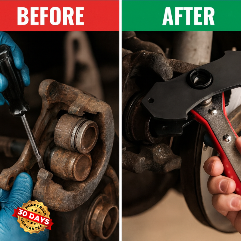 BrakeReset™ Ratchet Piston Compressor Tool for Automotive Repairs