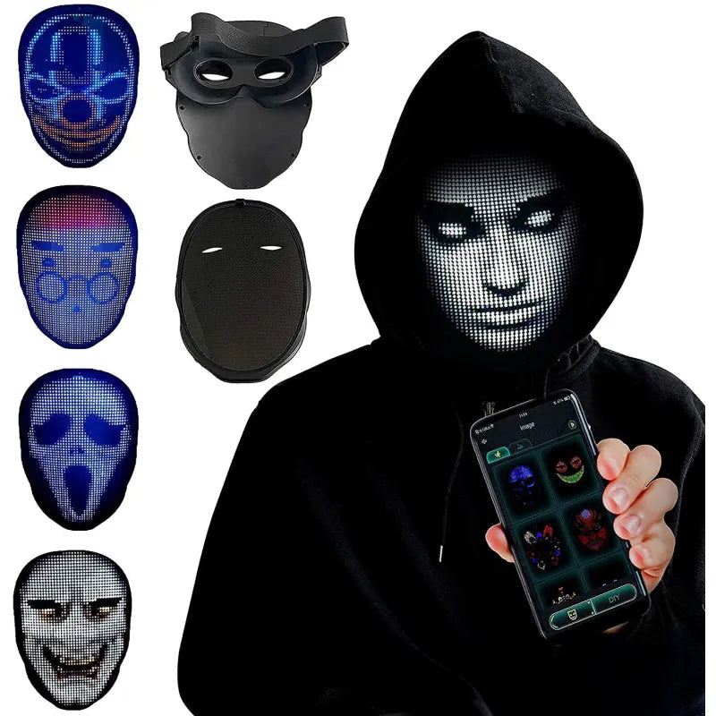LumoMask™ Full-Color LED Face-Changing Party Mask