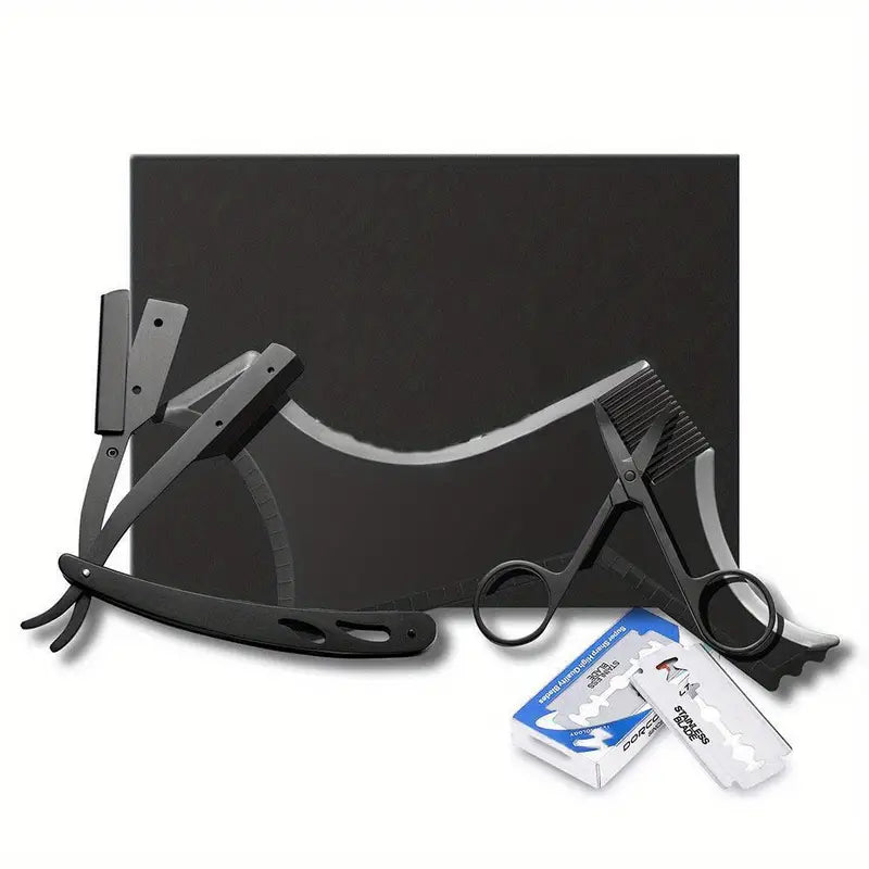π₯ THE ULTIMATE BLACK STAINLESS STEEL SHAVING KIT β BARBER-LEVEL PRECISION AT HOME! π₯