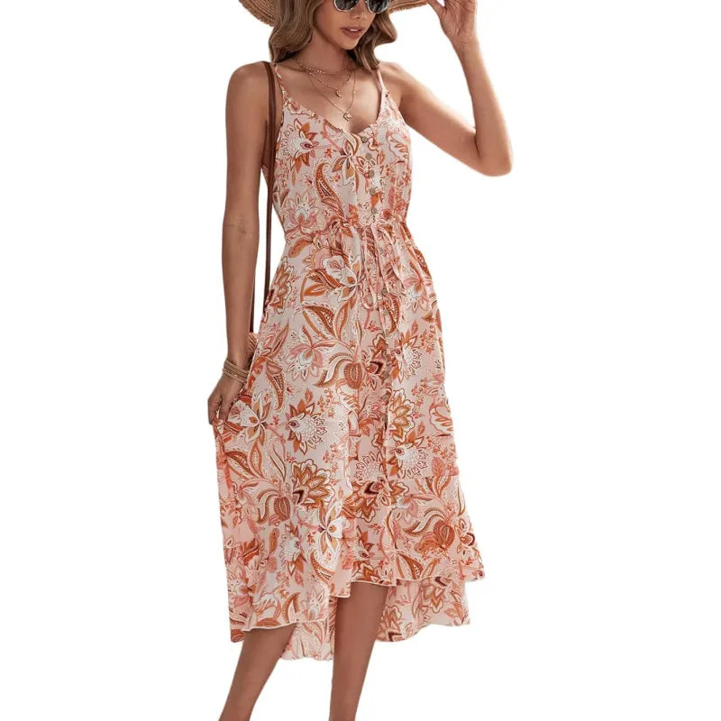 🌻 Elegant V-Neck Mid-Length Dress — In Bloom, On Point, and Always Ready