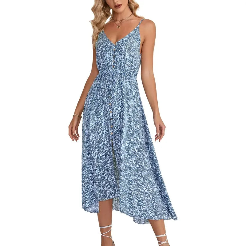 🌻 Elegant V-Neck Mid-Length Dress — In Bloom, On Point, and Always Ready