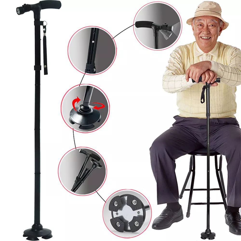 π₯ LED Folding Cane β Ultimate Stability & Nighttime Safety! π₯