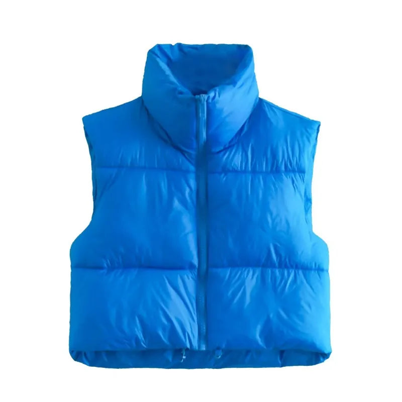 StyleCoton™ Women’s Cotton Vest with Zipper & Stand-Up Collar