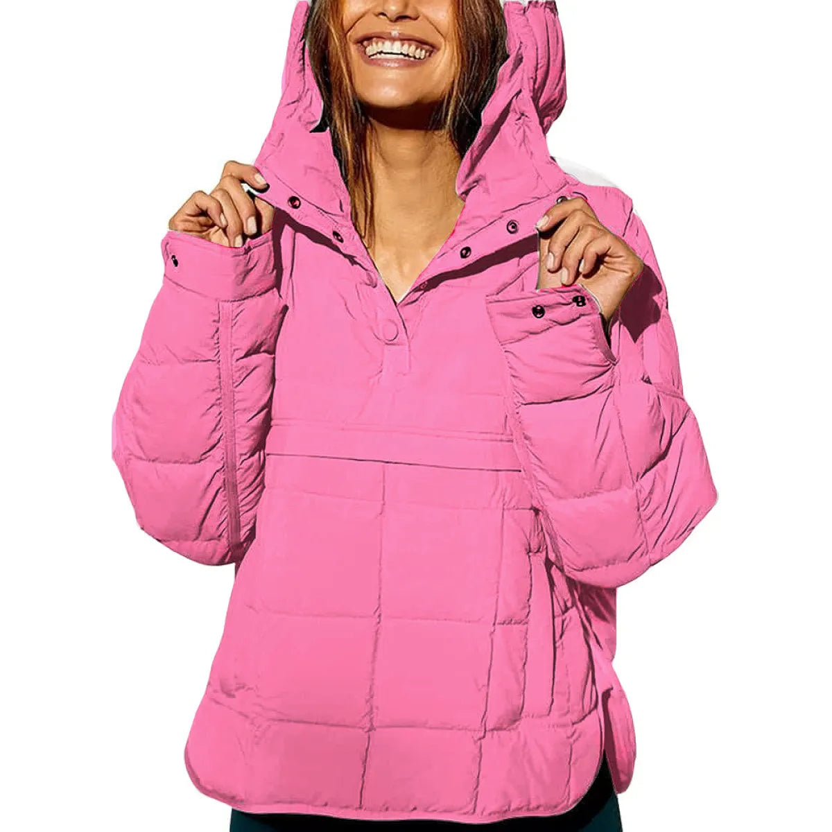 FlexiHood™ Solid Color Hooded Cotton Jacket