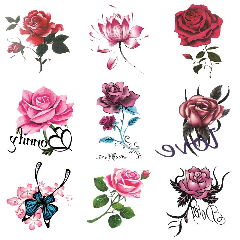 InkBloom™ Waterproof Fashion Tattoo Sticker Set (Flowers & Butterflies)