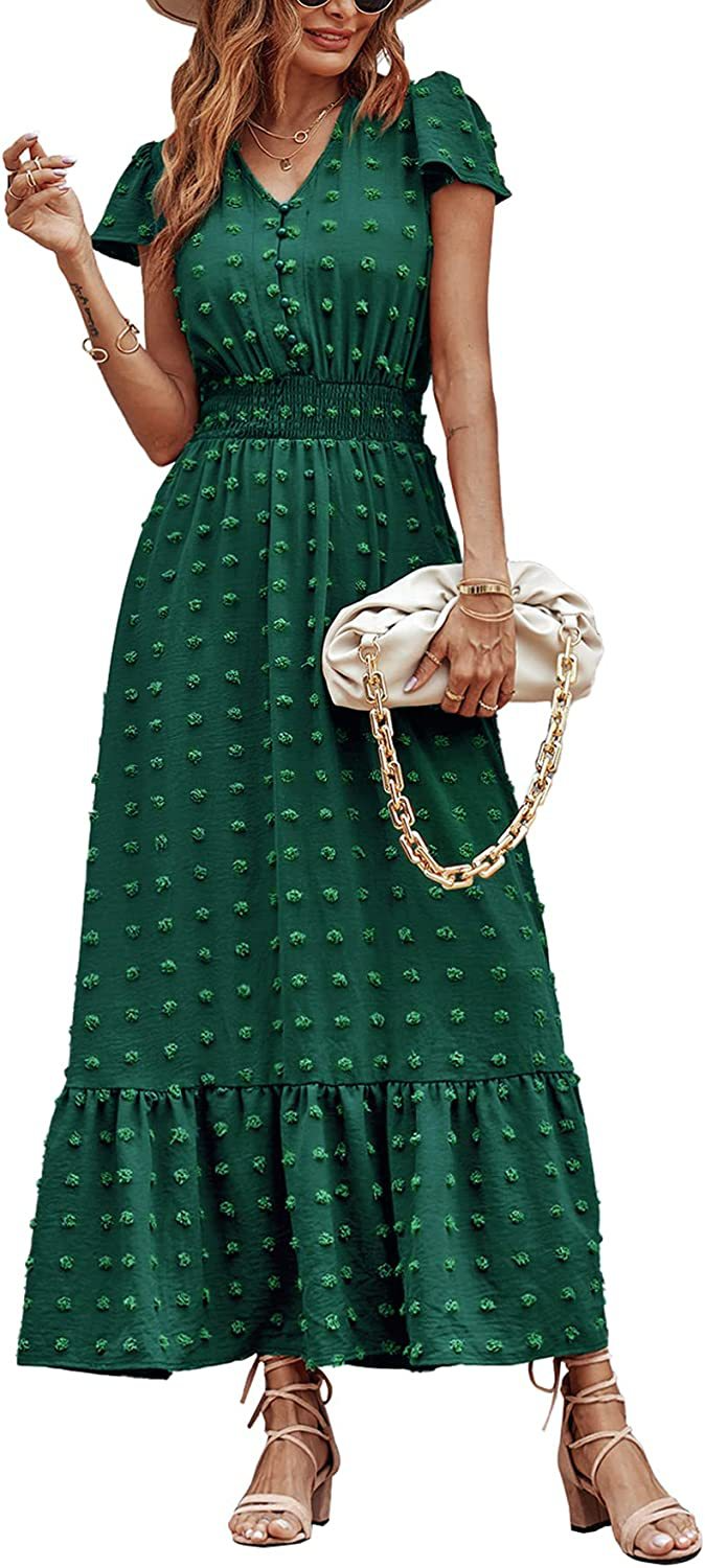 👗 DivineDrape™ Boho Polka Dot Dress