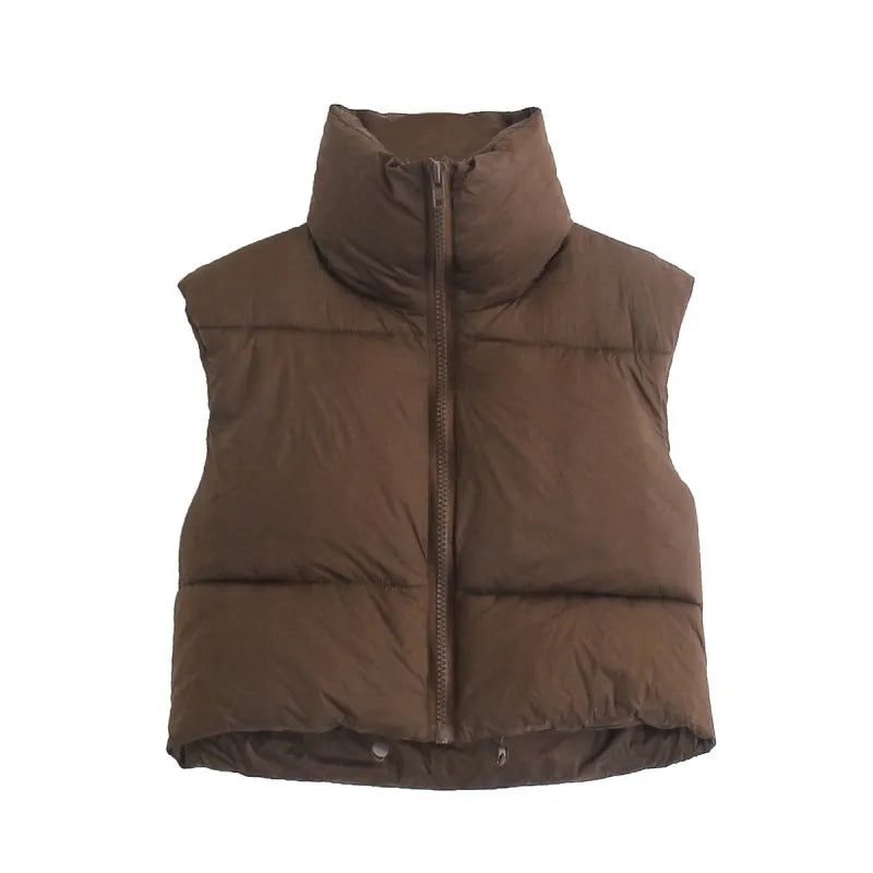 StyleCoton™ Women’s Cotton Vest with Zipper & Stand-Up Collar