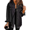 DenimEdge™ Washed Street Style Shirt – Frayed Hem Women’s Coat