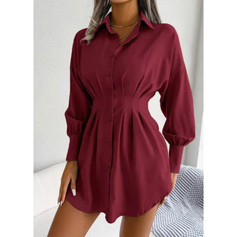 SleekFit™ Asymmetric Lantern Sleeve Dress High-Waist | Elegant Fit | Statement Style