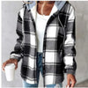PlaidCharm™ Women’s Hooded Plaid Button Jacket