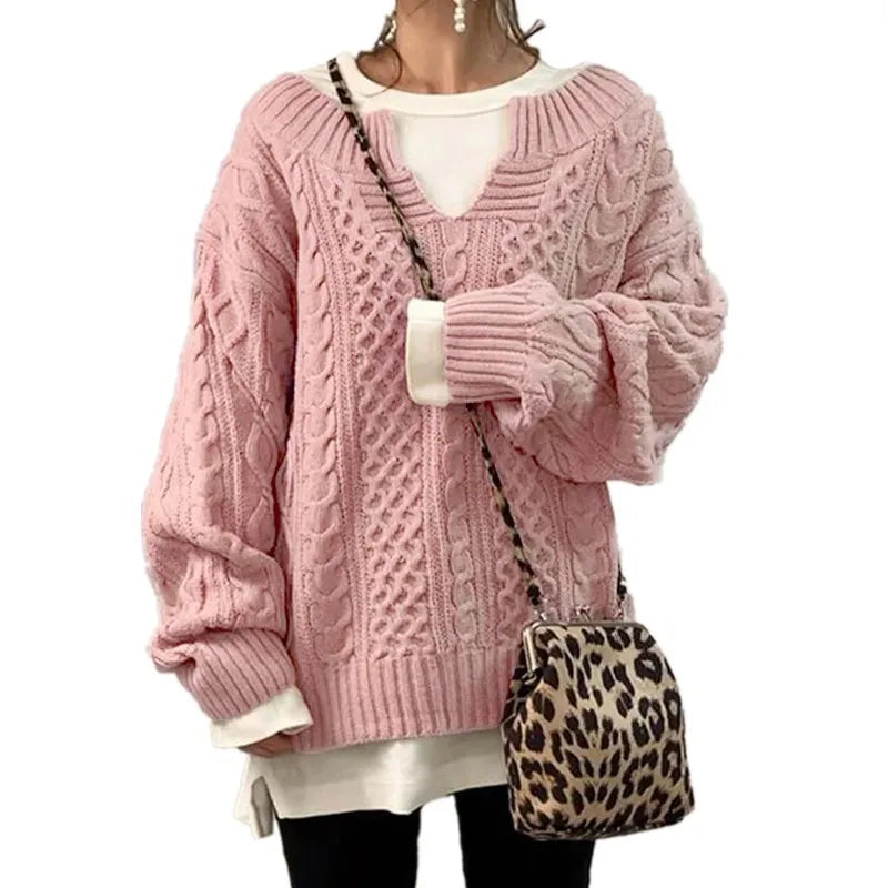 KnitLoom™ Linen Pattern Casual Sweater