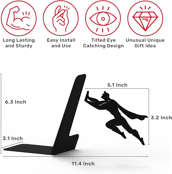 HeroHold™ Floating Superhero Bookends