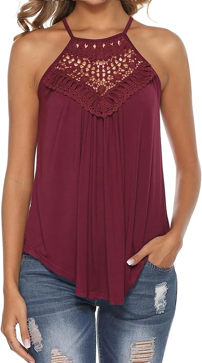 ✨ Lace Stitching Sleeveless Casual Tee – Flattering, Feminine, Effortless