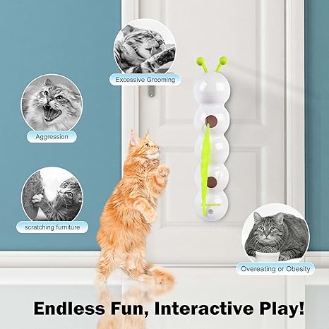 🐾 Whirlie™ – Smart Motion Worm Cat Toy