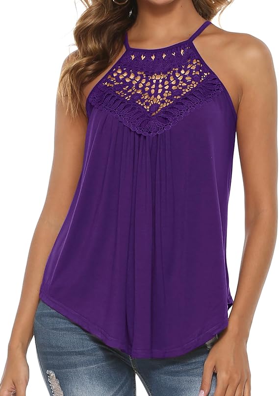 ✨ Lace Stitching Sleeveless Casual Tee – Flattering, Feminine, Effortless