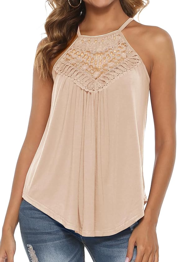 ✨ Lace Stitching Sleeveless Casual Tee – Flattering, Feminine, Effortless