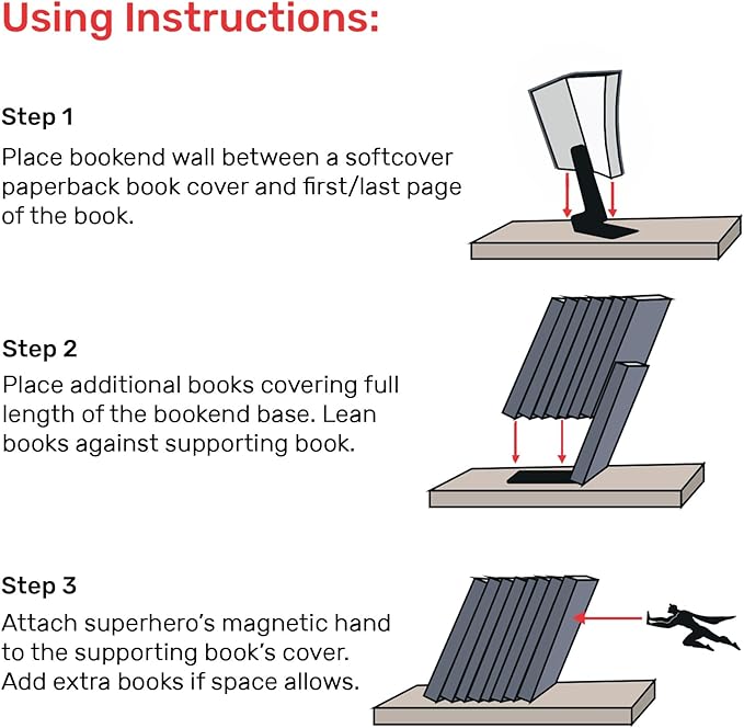 HeroHold™ Floating Superhero Bookends