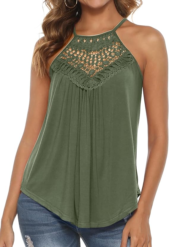 ✨ Lace Stitching Sleeveless Casual Tee – Flattering, Feminine, Effortless