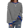 Womens Striped Oversized Sweatshirt - Look Effortlessly Stylish Without Even Trying!