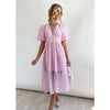 👗 GlowMuse™ Lantern Sleeve Midi Dress