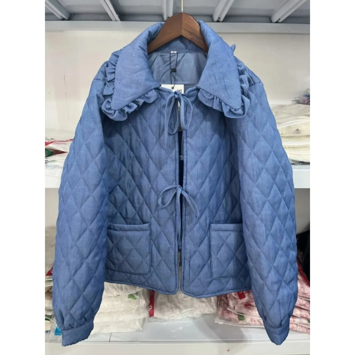 DenimÉlégance™ Women’s Lapel Tied Denim Jacket