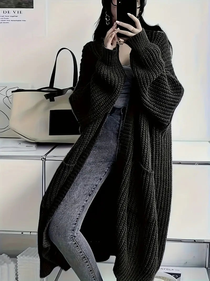 🍁 CozyKnit™ – Autumn & Winter Long Knitted Cardigan